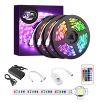 Comprar Cinta Luces Led Tira Rgb 15m Wifi Control Transformador 3x5m
