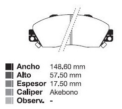 Pastilla Freno Honda Accord-crv-rover 600-618-622-623