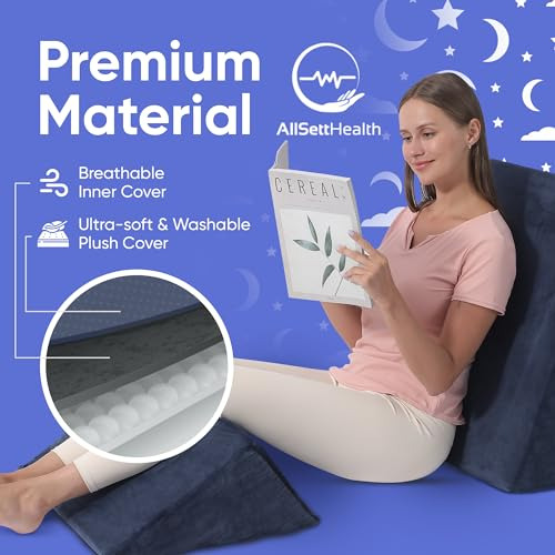 Almohada De Cuña De Cama 2 Cojines Inclinables De Espuma Vis