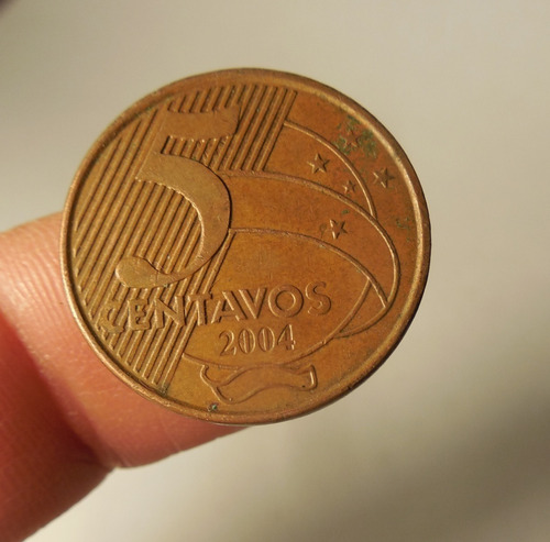 Moneda 5 Centavos, Brasil, 2004.