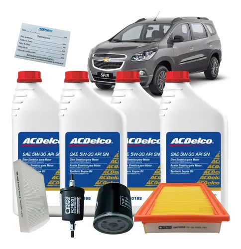 comprar Kit Revisão Óleo 5w30 Acdelco Gm Spin 1.8 2012 2013 2014