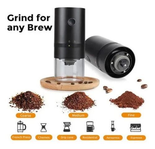 Moedor De Café Elétrico Profissional, Com Carregador Usb