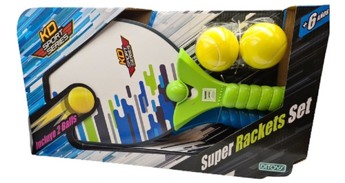 Super Rackets Set Sport Series + 2 Pelotas Set Juego Playa