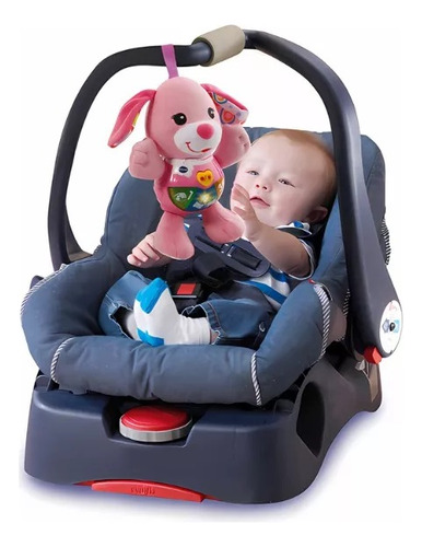 Peluche Sonajero Cunero Peque Perrito Primera Infancia Vtech Color Rosa Chicle Diseño Pequeperrita