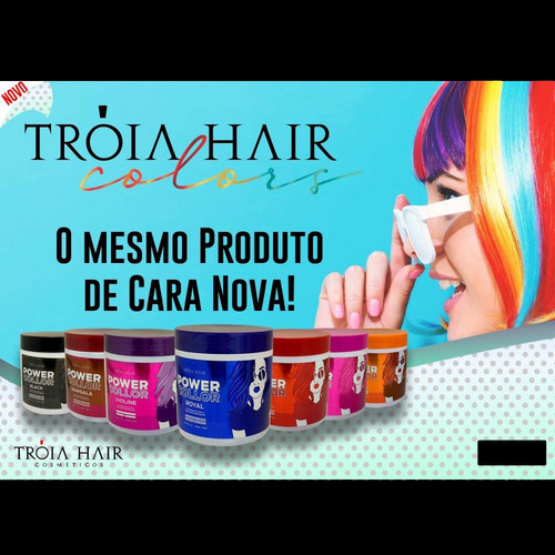 Imagem 4 de 6 de 7 Unidades Máscara Tonalizante Power Color Tróia Hair 500gr
