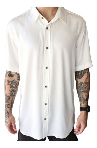 Camisa Branca Feminina Masculina Viscose Unissex