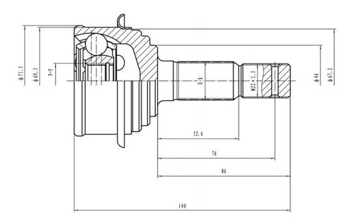 Homocinetica Daihatsu L-rueda Daihatsu G100 87-93 (24-19-46)