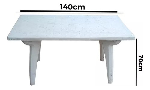 Mesa Rectangular Reforzada  Blanca Max Garden Mascardi D/fab