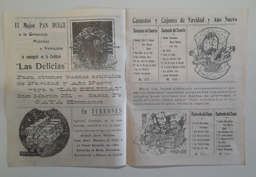 Vs Publicidad Confiteria Las Delicias Santa Fe - Año 1922 (Usado)