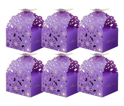 50pzs Caja De Regalo De Fiesta Con Estampado Floral