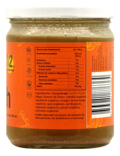 Caldo De Huesos De Pavo 400 Ml + Colágeno Ayuda Articulación