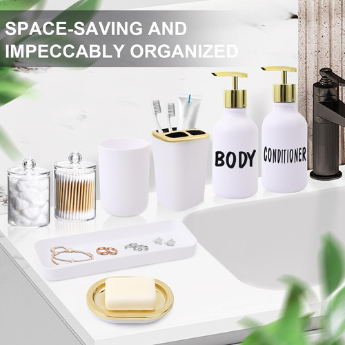 Juego De Accesorios De Baño Blanco, Juego De Decoración De B