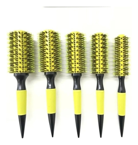 Set Of 5 Professional Hairdresser Haircut Brushes Orange
