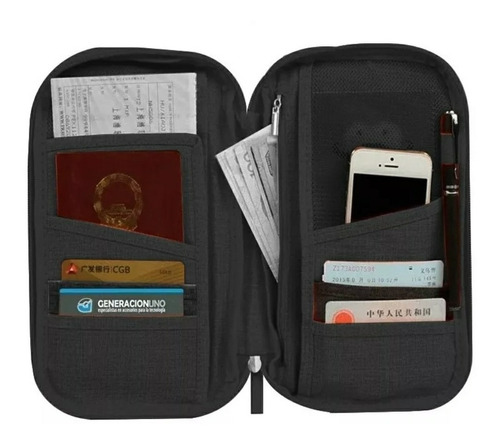 Organizador Viaje Porta Pasaporte Documento Celular Tarjetas