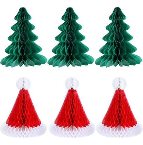 Pack De 6 Adornos Navideños De Papel Color Blanco - RESERVED - 3684V-00X
