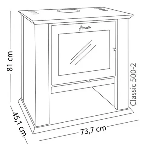 Estufa A Leña Classic 500 Blanco Amesti