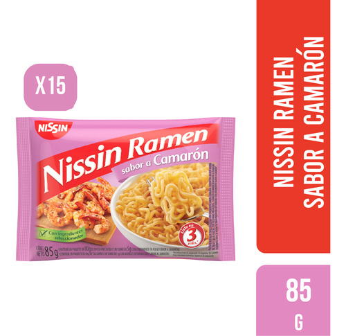 Ramen Sabor Camarón 85grx15unid - g a $34