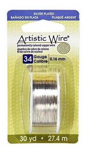Artistic Wire  34-gauge Alambre De Plata, Resistente Al Des