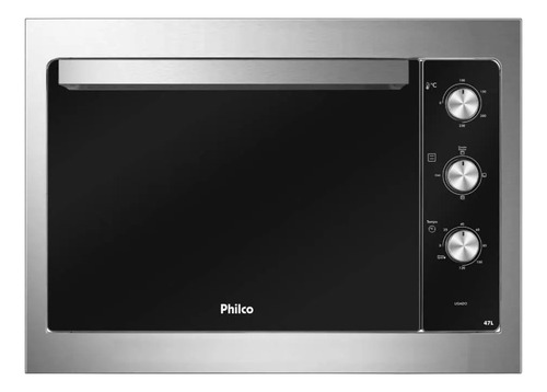 Forno Elétrico De Embutir Philco Preto Bordas Inox 47l 127v