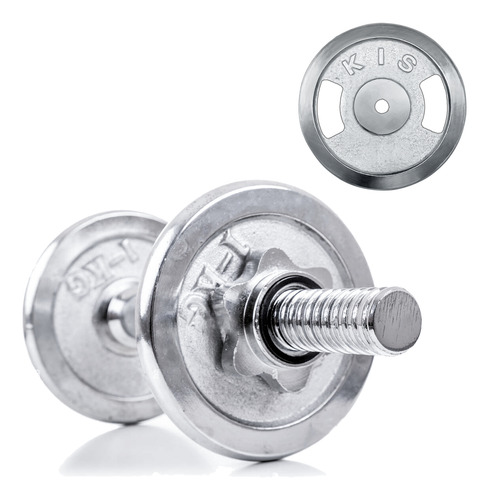Disco Preolímpico Boomfit 5 Kg Cromado Con Agarres Prof