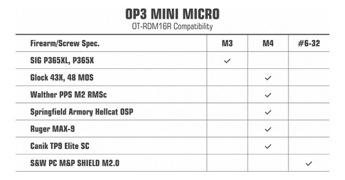 Mira Op3 Microdot 3moa Pistola Shield Rmsc Footprint Utg