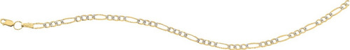 Imagen 3 de 3 de Pulsera 3x1 Plana Rodio 080 18cm Oro 10k - 709