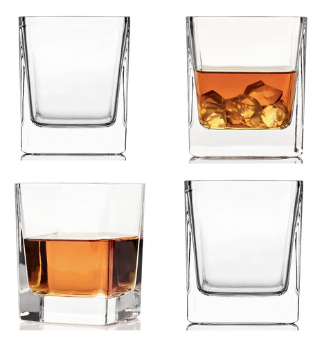 Vasos De Whiskey Hombres | Juego De 4 (7.7 Oz) Ponderad...