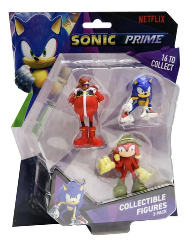 Sonic Prime - Sonic, Eggman, Knuckles - 7 Cm Alto - Original