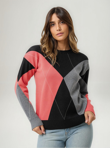 Sweater Rombos De Bremer Tejido Grueso