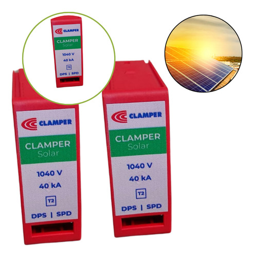 Kit 6 Clamper Plugue De Reposição Solar 1000v 40ka 18ka Dps