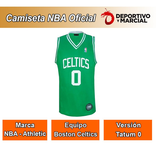 Imagen 2 de 8 de Camiseta Nba Basquet Boston Celtics Tatum 0 Oficial En3x