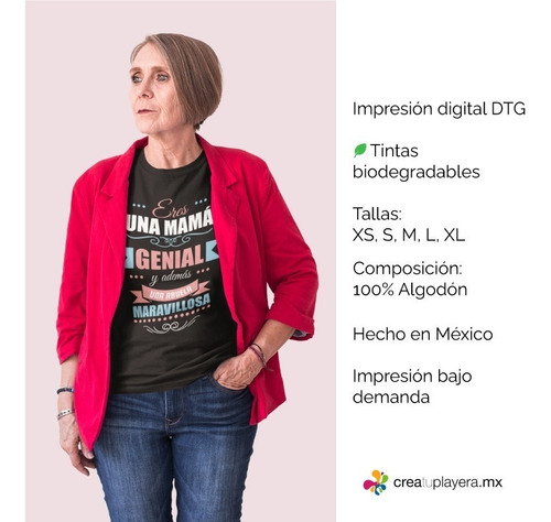 Imagen 4 de 4 de Playera Mamá Día De Las Madres Eres Una Mamá Genial Y Abuela