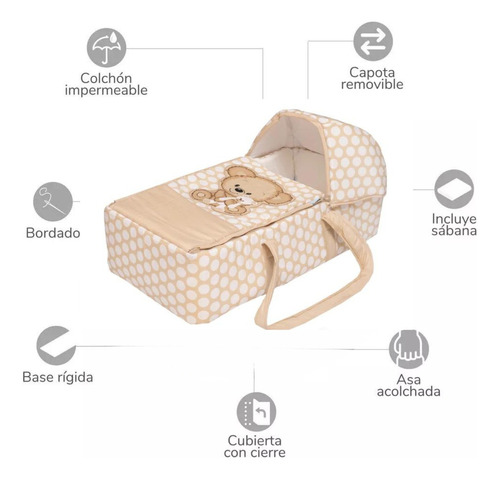 Bambineto Para Bebé, Mini Cuna Con Colchón, Impermeable