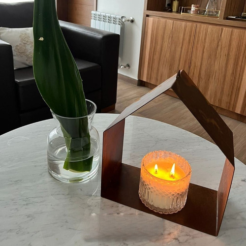 Imagen 1 de 4 de Fanal Casita Abierta Porta Vela Deco Chapa Oxido Colgante