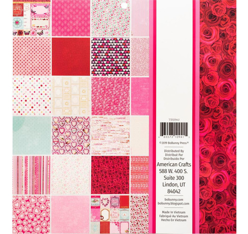 Block Papel 48 Hojas Amor San Valentin Corazon Rosa Scrapboo