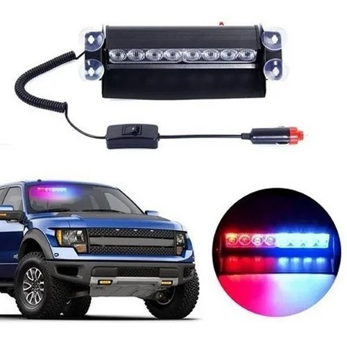 Baliza Led Parabrisa Autos Roja-azul 12v