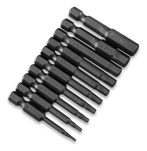Brocas De Acero Vakogal, Cabezal Hexagonal, 10 Piezas