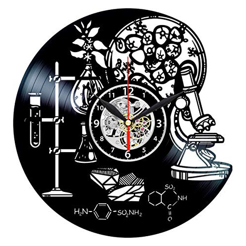 Reloj De Ciencia De Vinilo, Decoración Química, Arte Químico