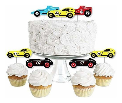 Let's Go Racing - Racecar - Dessert Cupcake Toppers - Race 