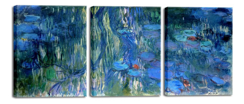 Wieco Art Claude Monet - Lienzo Impreso Con Lirios De Agua,