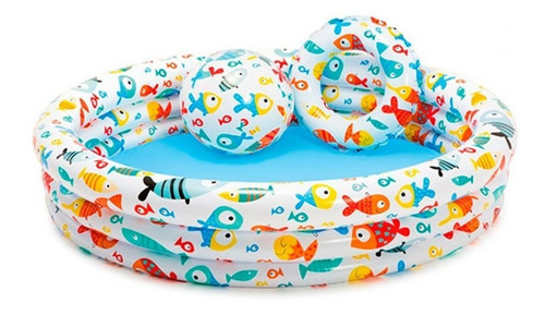 Pileta Inflable Infantil 132x28cm Fishbowl Intex 59469