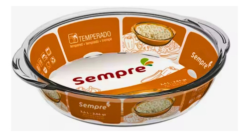 Assadeira Redonda Vidro Nadir 2,4 Litros Marinex Duralex