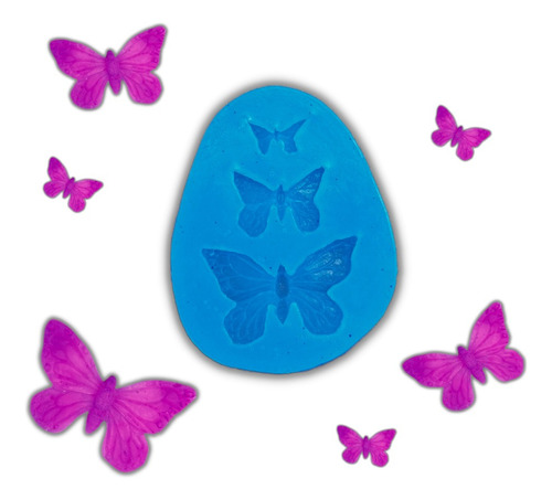 Molde De Silicona Mariposas En 3 Tamaños, Fondant, Porcelana