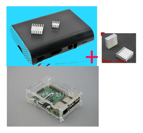 Imagen 1 de 6 de Case  Raspberry Pi B+ O Raspberry Pi 2 Carcasa + Disipadores