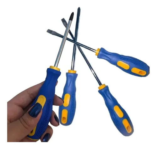 Kit Jogo Chave De Fenda E Phillips Com 6 Peças Ferramenta Nf