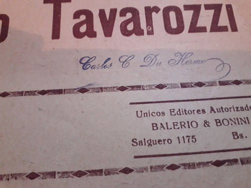 Partitura Acordate De Tu Vieja Tango Herme Tavarozzi Antille (Usado)