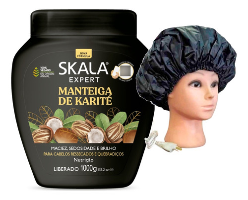 Manteiga De Karite Skala Mascara Vegana 1kg +gorro Eléctrico