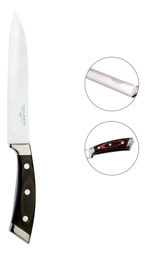 Cuchillo profesional para carne para barbacoa Pakka, color Bugatti, acero inoxidable y madera