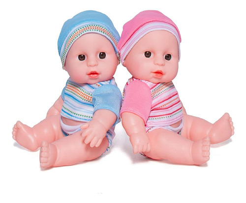 Las Mini Muñecas Gemelas Fije   Pulgadas Bebé Lindo Y...