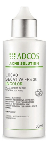 Acne Solution Loção Secativa Fps 30 Incolor 50ml Adcos